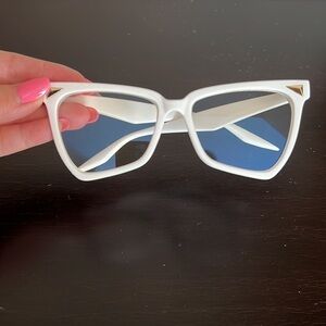 Computer glasses, white acrylic frame, new never worn